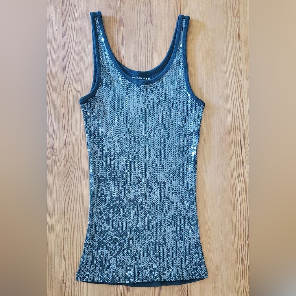 The Limited green sequined tank top
